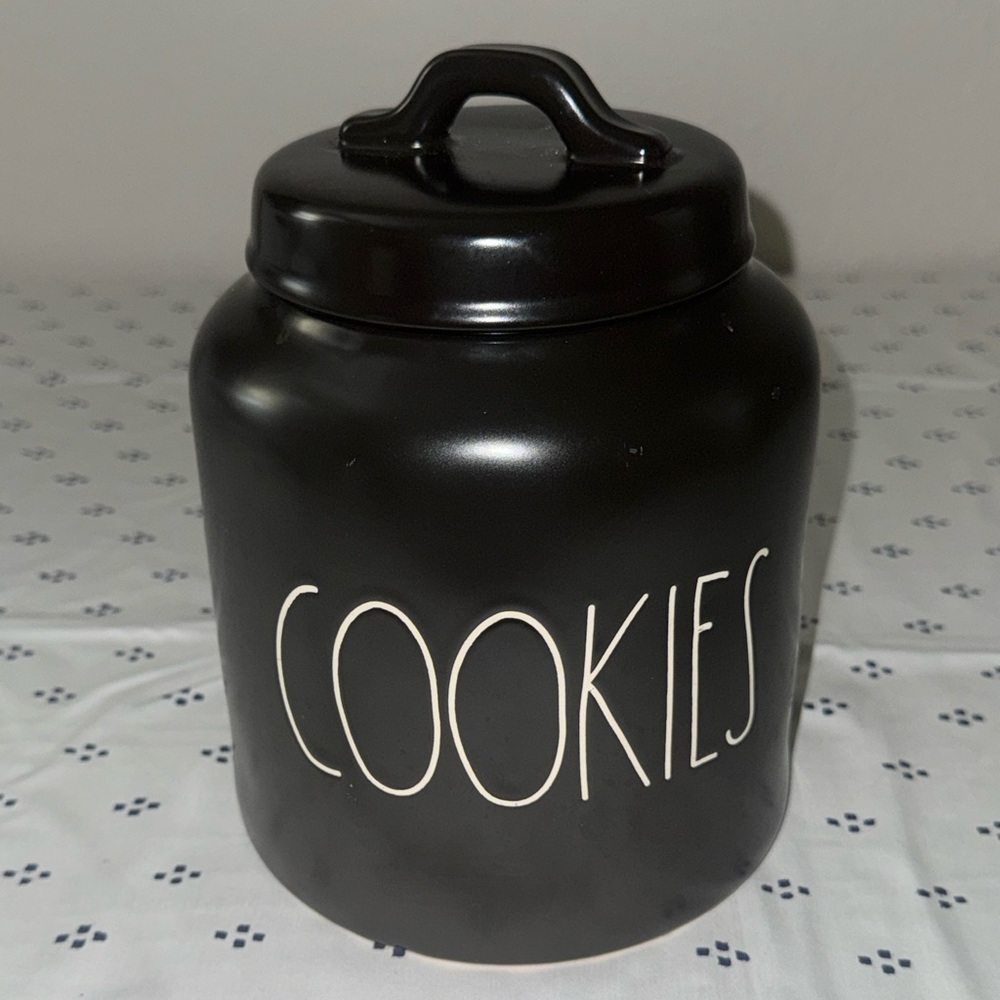 Rae Dunn Black Cookie Storage Jar
